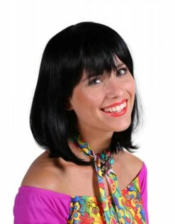 Pruik Luxe Samantha, Zwart -PartyWonders Store pruik luxe samantha zwart 1