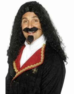 Pruik Musketier, Zwart