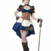 Steampunk Fantasy Dame Beige/Blauw -PartyWonders Store steampunk fantasy dame beige blauw