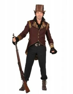Steampunk Jas Heer, Bruin -PartyWonders Store steampunk jas heer bruin 4