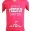 T-shirt Heren Roze "Er Is Een Feestje In Mijn Tent" -PartyWonders Store t shirt heren roze er is een feestje in mijn tent