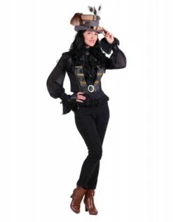 Vest Dame Steampunk '"Scarlett'', Zwart