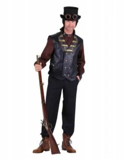 Vest Heer Steampunk ''Cyrus'', Zwart -PartyWonders Store vest heer steampunk cyrus zwart 2